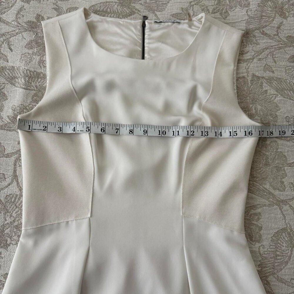 T.Tahari White sleeveless fitted dress with lace trim lined size 6 - Picture 11 of 14